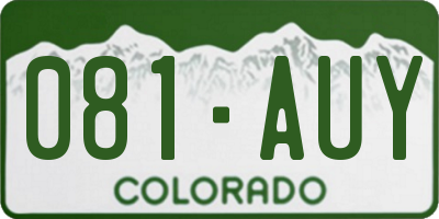 CO license plate 081AUY