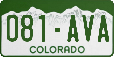 CO license plate 081AVA