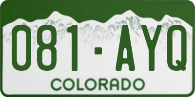 CO license plate 081AYQ