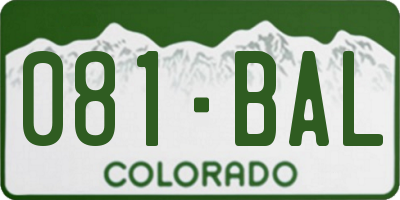 CO license plate 081BAL
