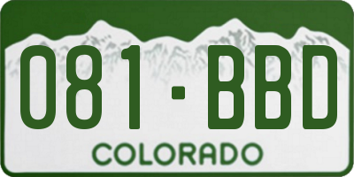 CO license plate 081BBD
