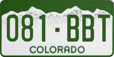 CO license plate 081BBT