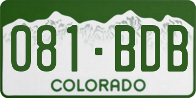 CO license plate 081BDB