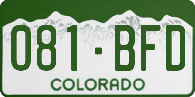 CO license plate 081BFD