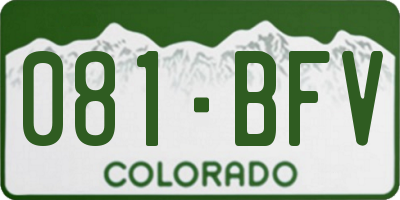 CO license plate 081BFV
