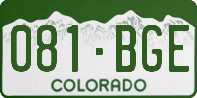 CO license plate 081BGE