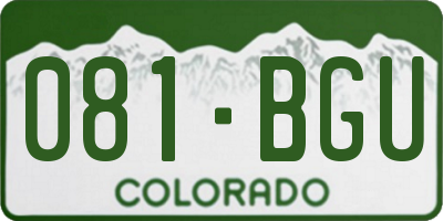 CO license plate 081BGU