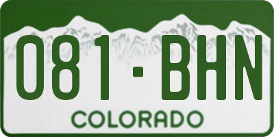 CO license plate 081BHN
