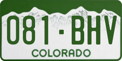 CO license plate 081BHV