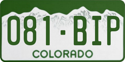 CO license plate 081BIP