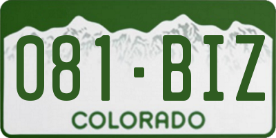 CO license plate 081BIZ