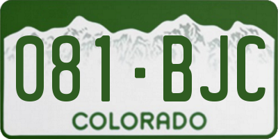 CO license plate 081BJC