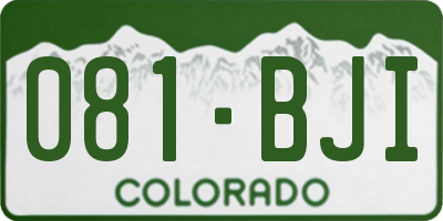 CO license plate 081BJI