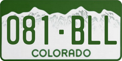 CO license plate 081BLL