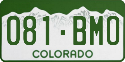 CO license plate 081BMO