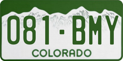 CO license plate 081BMY