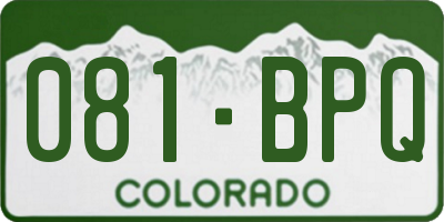 CO license plate 081BPQ