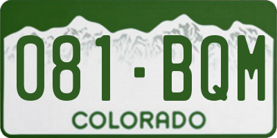 CO license plate 081BQM