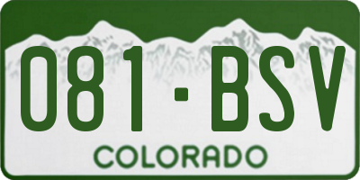 CO license plate 081BSV