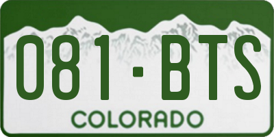 CO license plate 081BTS