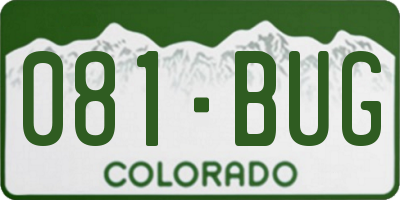 CO license plate 081BUG