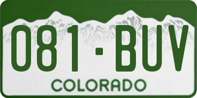 CO license plate 081BUV