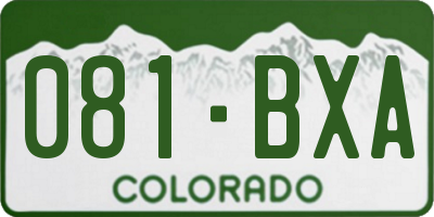 CO license plate 081BXA
