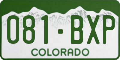 CO license plate 081BXP