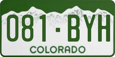 CO license plate 081BYH