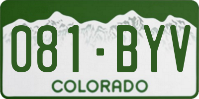 CO license plate 081BYV