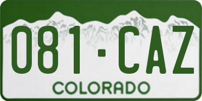 CO license plate 081CAZ