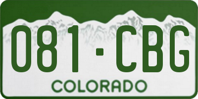 CO license plate 081CBG
