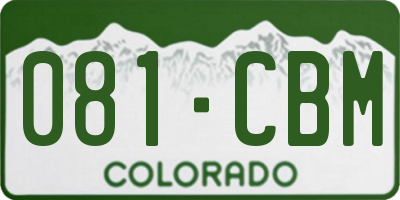 CO license plate 081CBM