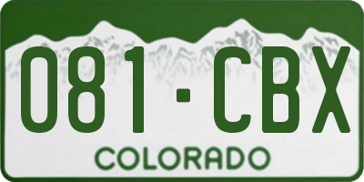 CO license plate 081CBX