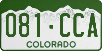 CO license plate 081CCA