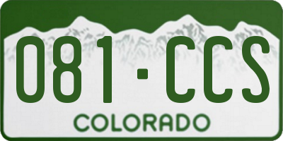 CO license plate 081CCS