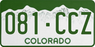 CO license plate 081CCZ