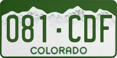 CO license plate 081CDF