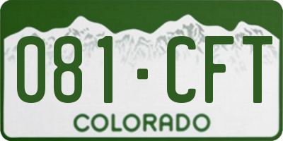 CO license plate 081CFT