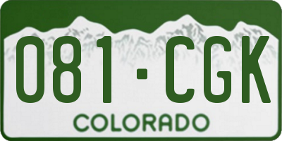 CO license plate 081CGK