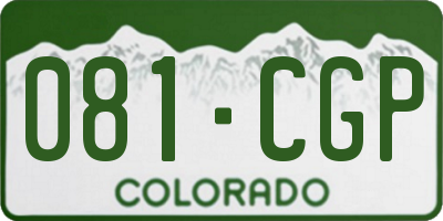 CO license plate 081CGP