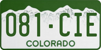 CO license plate 081CIE