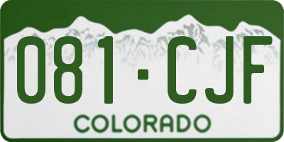 CO license plate 081CJF