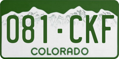 CO license plate 081CKF
