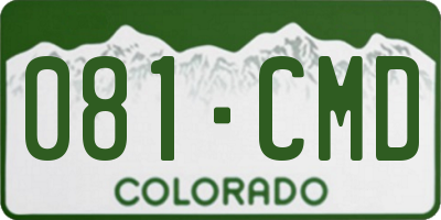 CO license plate 081CMD
