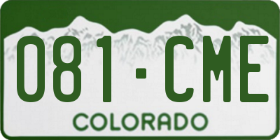 CO license plate 081CME