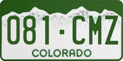 CO license plate 081CMZ
