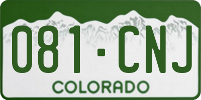 CO license plate 081CNJ