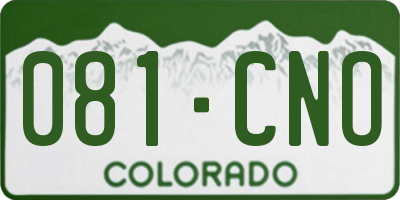 CO license plate 081CNO