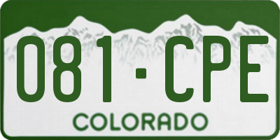 CO license plate 081CPE